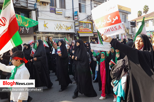 تصاویر/ حضور باشکوه مردم نوشهر در راهپیمایی یوم الله ۱۳ آبان  